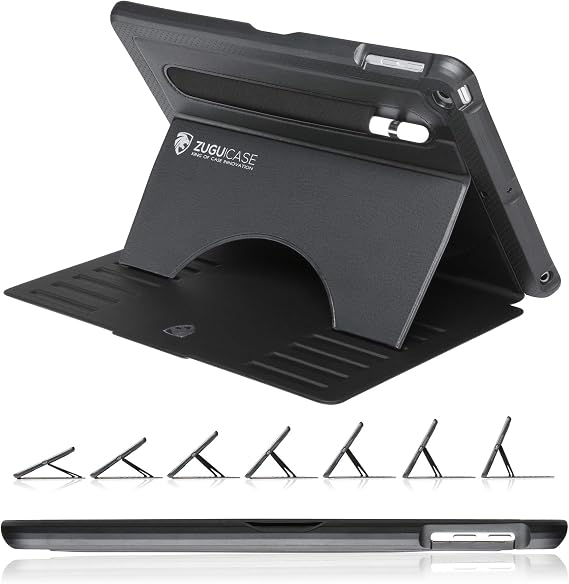 ZUGU Case for iPad 6th/7th Generation 9.7 inch 2017/2018 [Black] | Ultra Slim Protective Cover, Apple Pencil Holder, Convenient 7-Angle Magnetic Stand, Auto Sleep/Wake Function