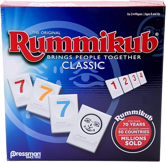 Pressman Rummikub - The Original Rummy Tile Game | Exciting Family Game of Strategy and Luck | Promotes STEM Skills | For Kids, Teens, Adults | 2-4 Players, Ages 8