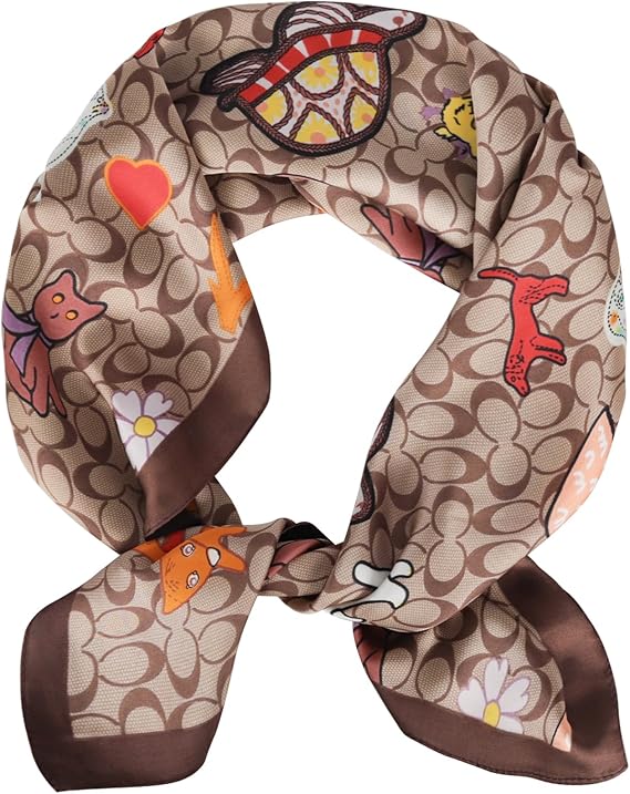 EXTREE Fashion Design Tie Scarfs for Women - Summer NicheSmall Pointed Scarf. 000-a1-brown