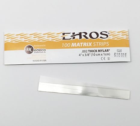 100 Dental Mylar Matrix Strips 4" X 3/8" (.002 Thick Mylar)