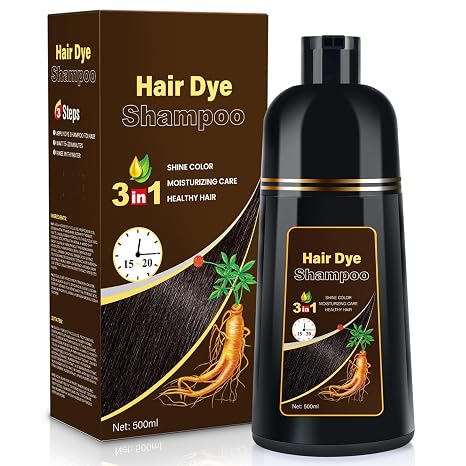 3 in 1 Hair Dye Shampoo for Grey Hair Immediately (Chestnut Brown) 400 ml