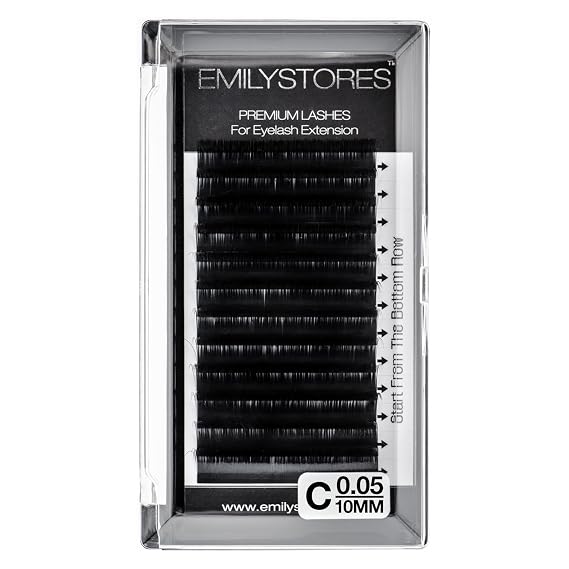 Lash Extensions 0.05mm Thickness C Curl 10mm Length Volume Eyelashes For Eyelash Extensions(0.05,C,10mm)
