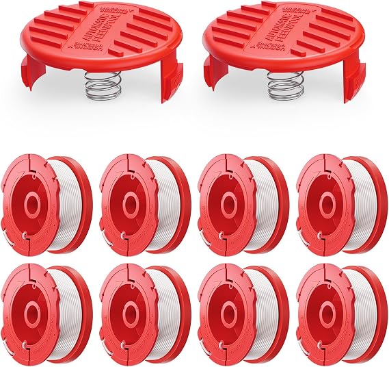 CMZST0653 Weedeater String Compatible with Craftsman Weed Wacker, 10Pack 0.065" 30Ft String Trimmer Replacement Spool Line, Auto Feed Weed Eater String Line for Craftsman String Trimmer(8Spool, 2Cap)