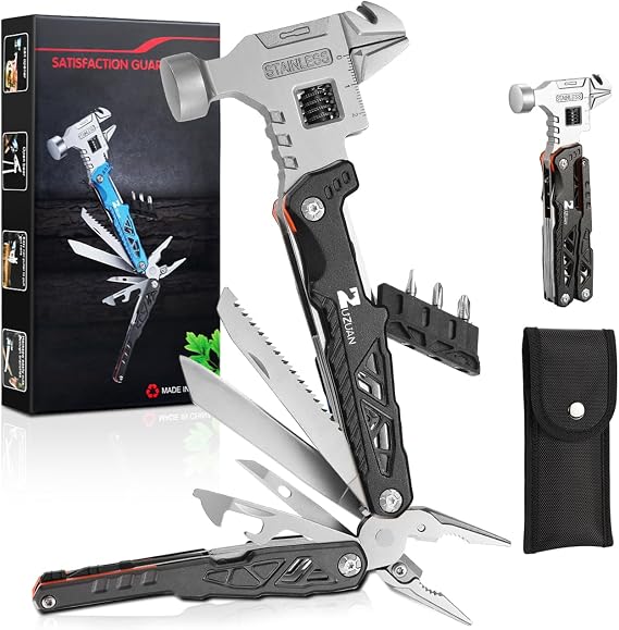 18in1 Multitool,Black,with Replaceable Blades Wire Cutters for Gift