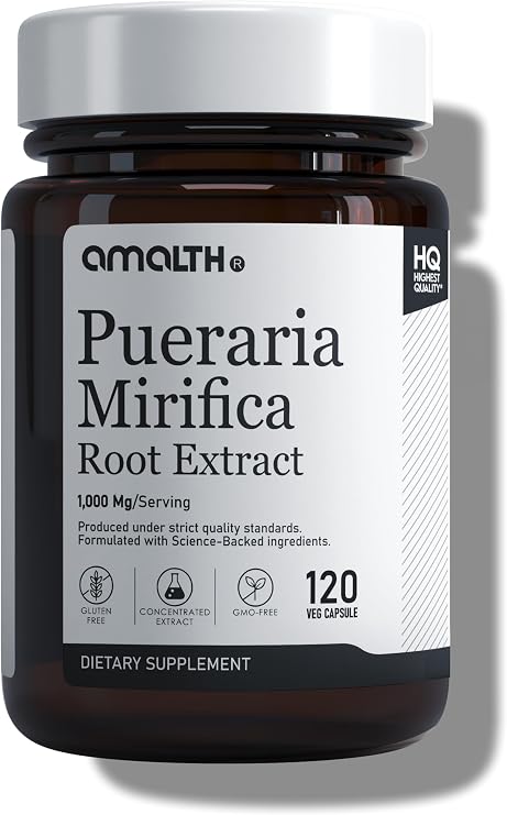 Pueraria Mirifica Capsules 1000 mg 120 Capsules Estrogen Supplement for Women, Men and Transgender, Menopause Relief, Female Wellness Support Pills