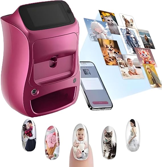 2026 Nail Printer Machine,Nail Art Printing Machine,Digital Mobile Smart DIY Art Fingernail Printer-Upgrade Touch Screen/Drying,App Control/Automatic Recognize Shape/Fast Draw10s TypeB
