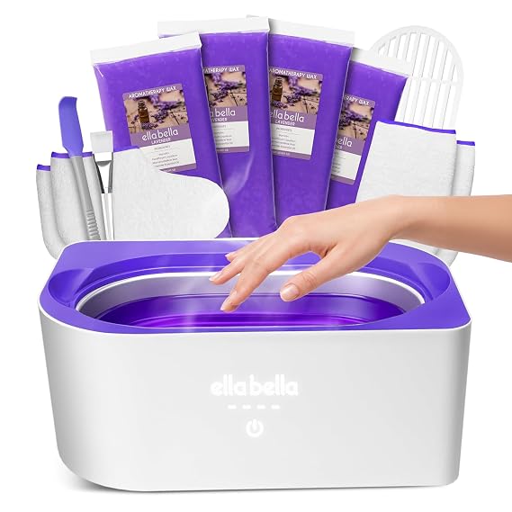 ELLA BELLA Paraffin Wax Machine for Hand and Feet, Wax Warmer & Refill Kit | Everything-in-One Kit: Paraffin Wax Refills, Mitts & Booties. Soothing At-Home Spa Relief