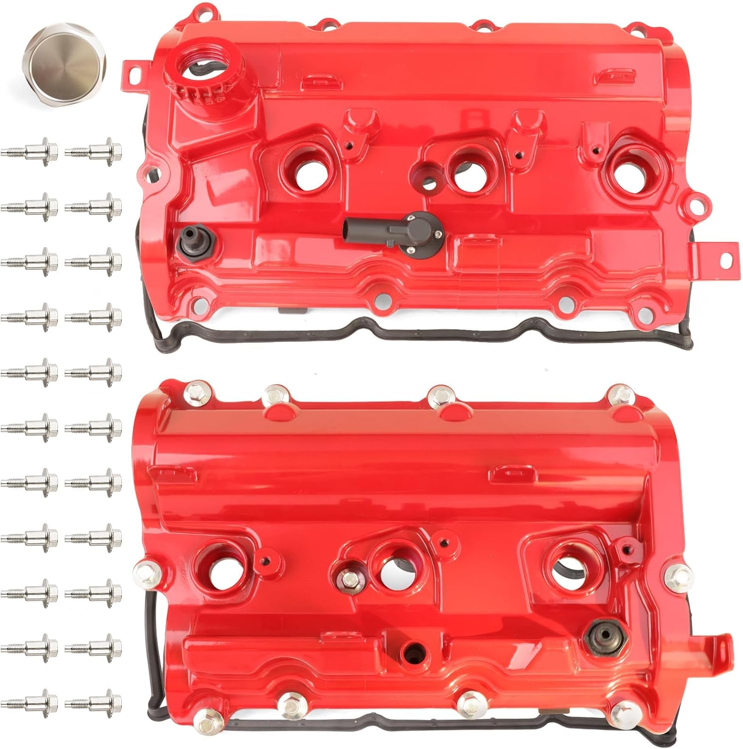 MITZONE Upgrade Aluminum Valve Cover Kit Left Right Side Compatible with 2008-2019 Nissan 370Z Infiniti G37 M37 FX37 EX37 QX70 QX50 Q70 Q60 Q50 Q40 3.7L
