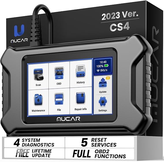 MUCAR OBD2 Scanner, 2023 Newest CS4 Scan Tool for ABS/SRS/Transmission/Engine Car Scanner Diagnostics with Oil/TPMS/EPB/SAS/Throttle Reset Services, Code Reader, Auto VIN, Lifetime Free Update Black
