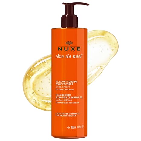 NUXE Reve de Miel Honey Body Wash for Sensitive Skin, 13.5 Fl Oz