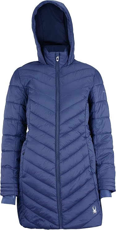 Spyder Women's Boundless Long Puffer Coat, Abyss Large
