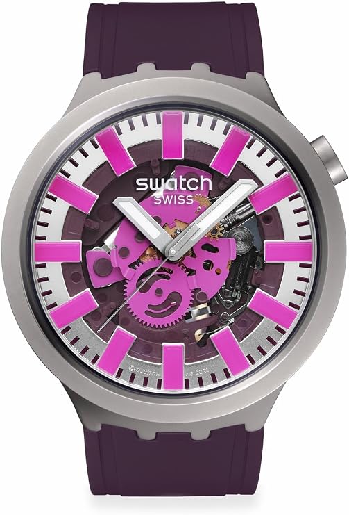 Swatch Big Bold Irony Unisex Watch Casual Polymer Purple Automatic Waterproof Audacious Acai