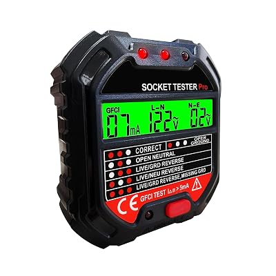 GFCI Outlet Tester Advanced Receptacle Tester with Voltage Display 90~250V  45~65Hz Power Socket Voltage Detector Wall Plug Breaker Finder