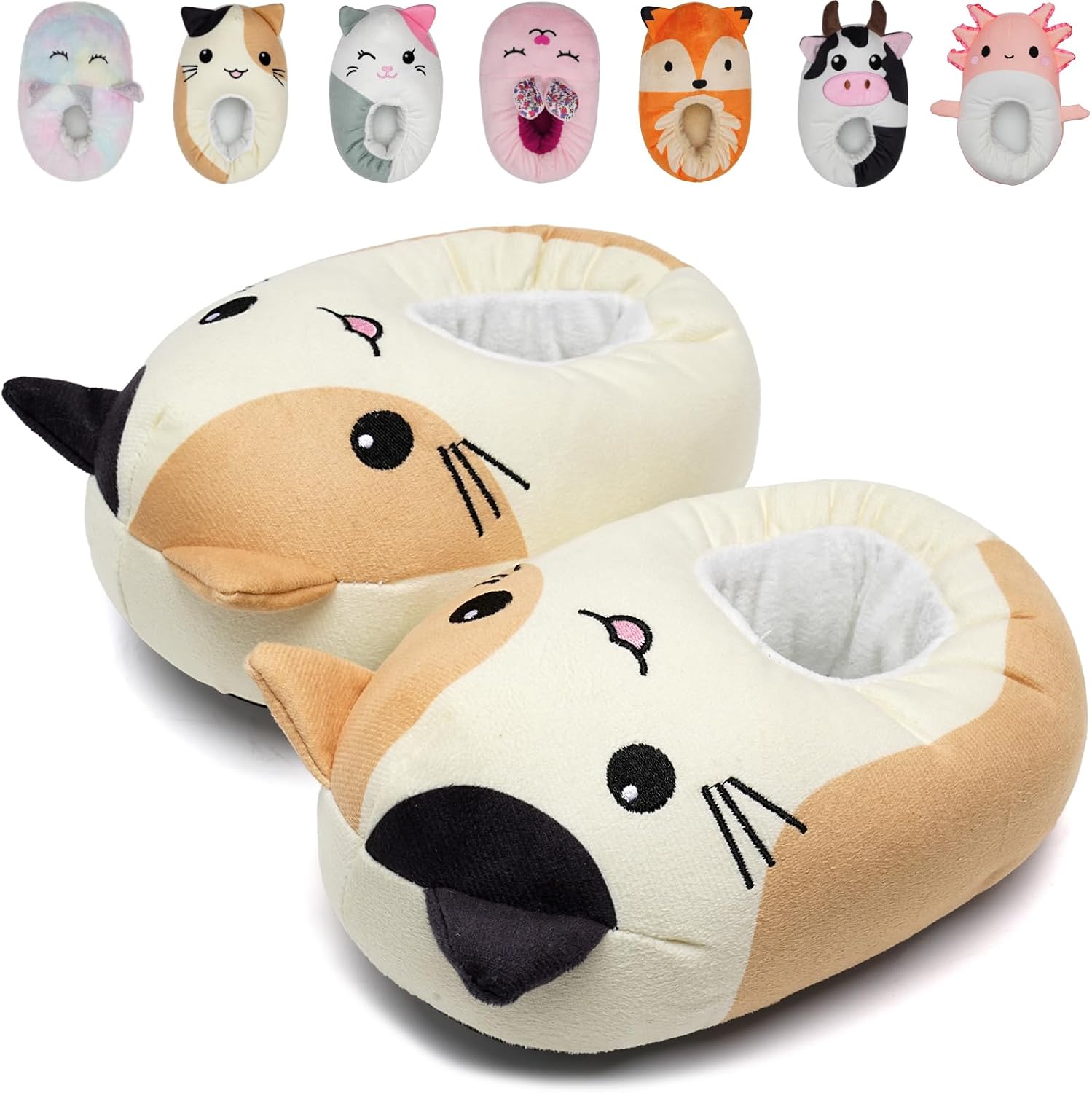 IceUnicorn Toddler Slippers Kids Cute Funny Animal House Shoes Girls Boys Christmas Fluffy Bedroom Indoor Slipper, Cat, Bunny, Unicorn, Axolotl, Fox