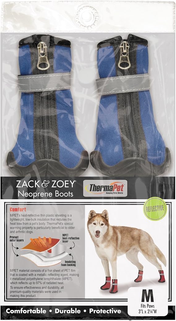 Zack & Zoey ThermaPet Neoprene Boots, Blue, XX-Small
