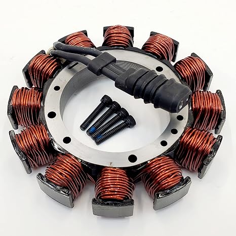 32 Amp Unmolded Stator with 2 Pin Female Plug for Fits 1989-1996 Harley Big Twin Evo Touring Models, 1989-1999 Softail & 1991-1998 Dyna Models  with Mounting Hardware - Replaces HD# 29970-88C