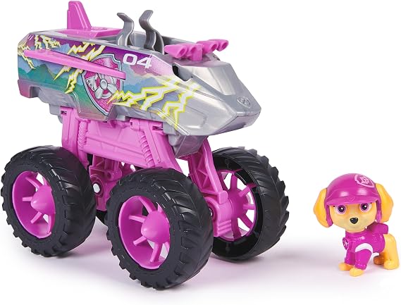 PAW PATROL Rescue Wheels Skyes Flight Monster Truck with Transformation into Jet Mode and Skye Dog Figure Toy for Children from 3 Years