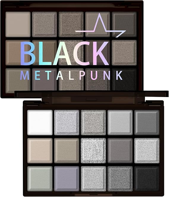 Eyeshadow Palette, 15 Shades High Pigment Eyeshadow Set, Eye Makeup Kit for Smoky Eye Looks, Long Lasting Matte and Shimmer Finishes, Portable Travel Eyeshadow-Palettes (Grey)