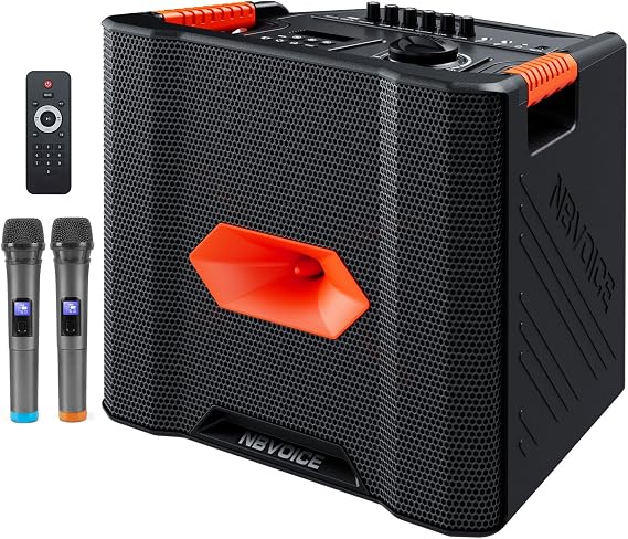 NBVOICE CP2 Pro 200W Portable PA System, Bluetooth, 115dB Sound - All-in-One Rechargeable Speaker for DJs, Performers, Events