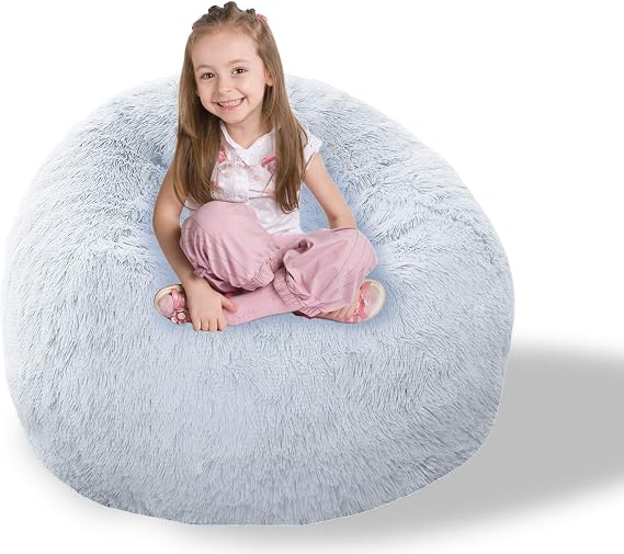 BCU Bean Bag Chairs for Kids Adults with 5LBS Filling Ultra Soft Fluffy Faux Fur Small Couches for Small Spaces Living Room