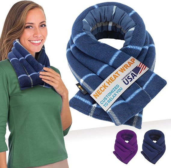 SunnyBay Heating Pad, Neck and Shoulder Wrap, 26x6 inch, Ocean Blue