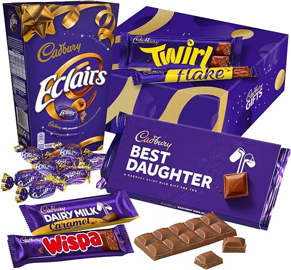 Cadbury "Best Daughter" Chocolate Gift - Full Size Cadbury Chocolate Bars including Flake, Caramel, Twirl, Dairy Milk and More.Christmas, Birthday, Easter gift for Daughter