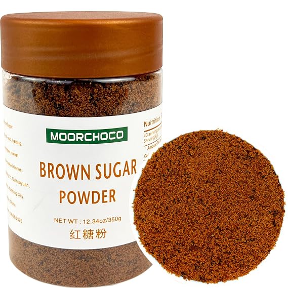 Black Sugar Powder from Yunnan, Pure Brown Sugar Sweetener for Cooking, Additive-Free (12.34oz)