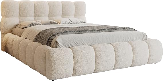 Ted Upholstered Bed 200 x 200 cm with Storage Box Beige (Source 03)