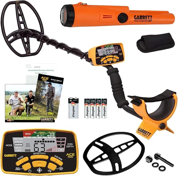Garrett ACE 400 Metal Detector Bundle, Gold, Made in USA