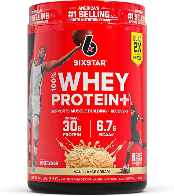 Six Star Whey Protein Powder Plus - Vanilla Cream, 1.8LB