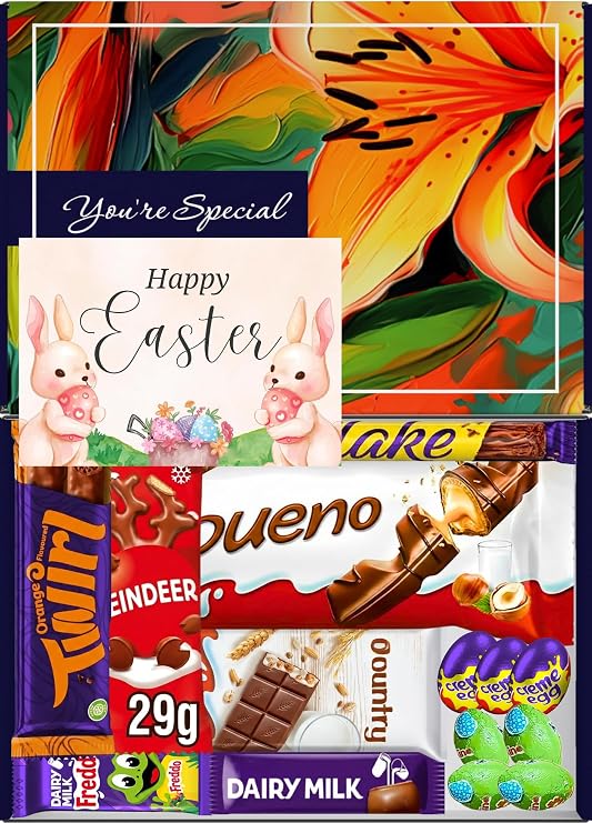Benerry Chocolate Gift Box Hamper - 14 Treats Easter Gift - Assorted Sweet Box of Chocolates