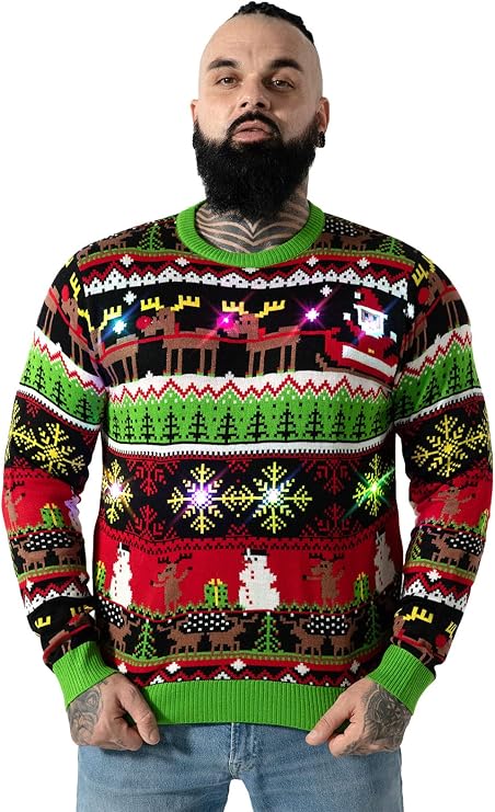 Women`s Ugly Christmas Sweater Unisex Novelty Santa Pullover Cardigan for Xmas Party Festive