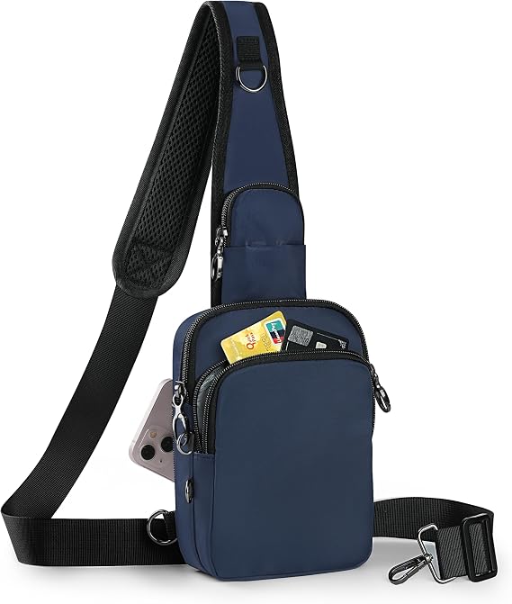 Anti-Theft Crossbody Sling Bag, RFID Blocking, Zipper Lock, Small