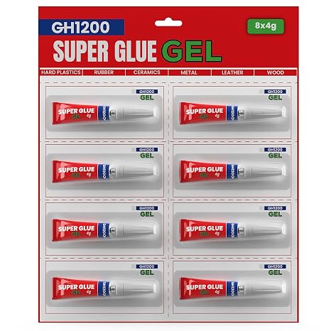 4Gx 8 Value Pack Gel Super Glue Gel Glue All Purpose with Anti Clog Cap. Super Glue for Plastic, Superglue - Magic Glue for DIY Crafts and Many More