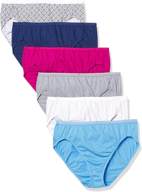 Hanes Women's Brief Panties Pack, Classic Cotton Brief Underwear, 6-pack (Retired, Colors May Vary)