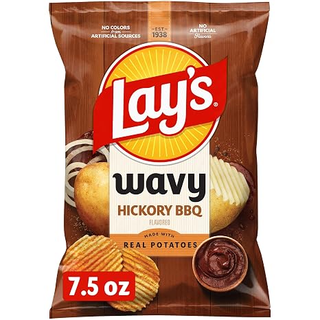 Lay's Wavy Hickory Barbecue Flavored Potato Chips - 7.75 oz