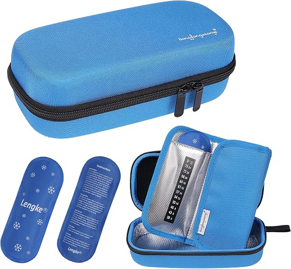 JAKAGO Insulin Cooler Travel Case, with 3 Ice Pack & Temperature Strip