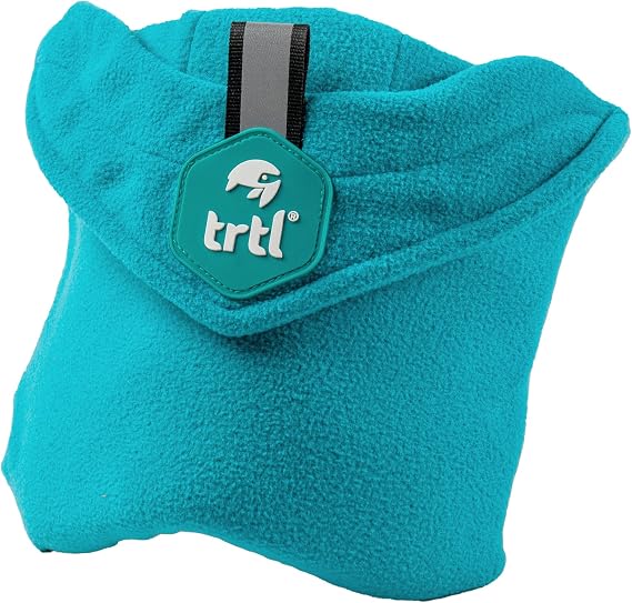 Trtl Pillow Junior Kids Travel Pillow for Airplanes - with Built-in Head and Travel Neck Support - Comfortable Kids Neck Pillow for Traveling - Compact and Machine-Washable Aqua