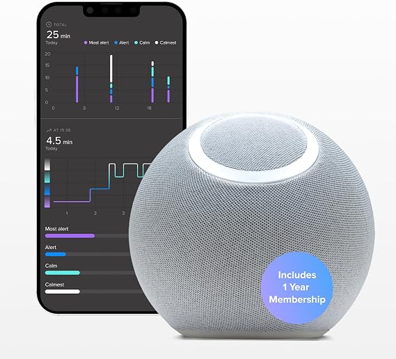 Reflect Orb: Smart Tracker for Stress Relief & Mental Health. Biofeedback Device to Enhance Focus, Reduce Anxiety, Support ADHD, Master Meditation & Mindfullness, Emotional Regulation Self-Care Gift