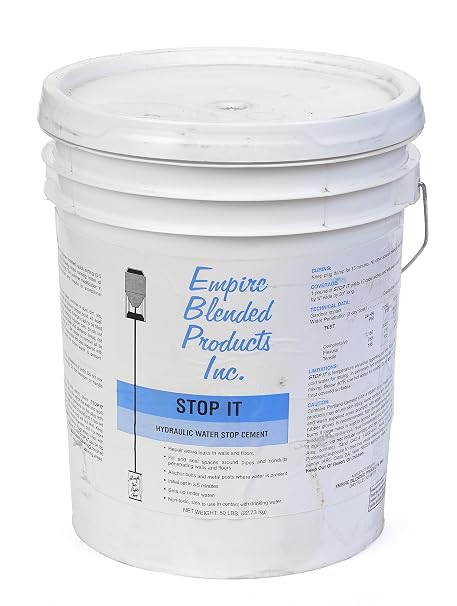 Mutual Industries 7011-0-0 Stop-It Hydraulic Water Stop Cement, 50 lb. Pail