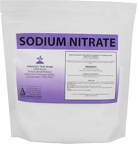 Duda Energy 1 lb Sodium Nitrate Fertilizer 99+% Pure Chile Saltpeter Gold Metal Refining Industrial Grade Glass Pottery Enamels