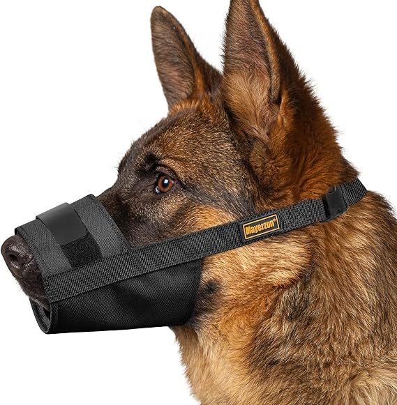 Mayerzon Adjustable Dog Muzzle, Fabric Medium Large Dog Muzzle Anti Biting