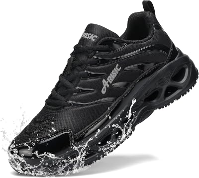 Non Slip Work Shoes for Men Women Waterproof Sneakers Men Comfortable Restaurant Chef Shoes Slip Resistant Shoes for Men Breathable Walking Sneakers for Daily Use Black