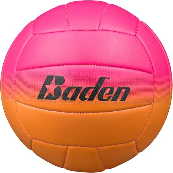 Baden | Fun Design | Official Size & Weight Indoor & Outdoor Volleyball | Bright & Beachy! Soft Touch Synthetic Leather, Durable Stitching |All Ages & Skill Levels
