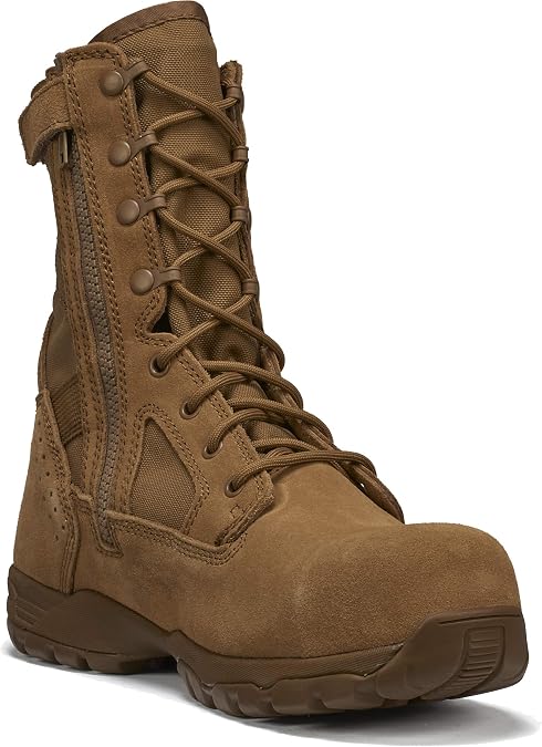 Belleville 8" Tactical Boots for Men, Side-Zip, AR 670-1 Compliant Boots