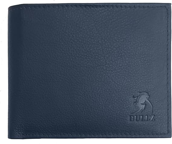 Leather Slim Bifold Credit Card-ID Billfold RFID Protected Mens Wallet (Black)