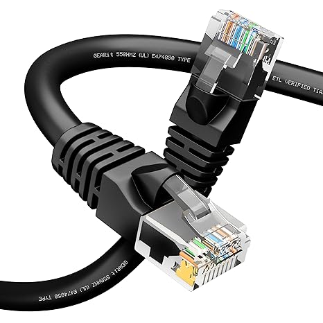 GEARit Cat6 Patch Cables Cat 6 Ethernet Cable 1 ft 1-Pack Black