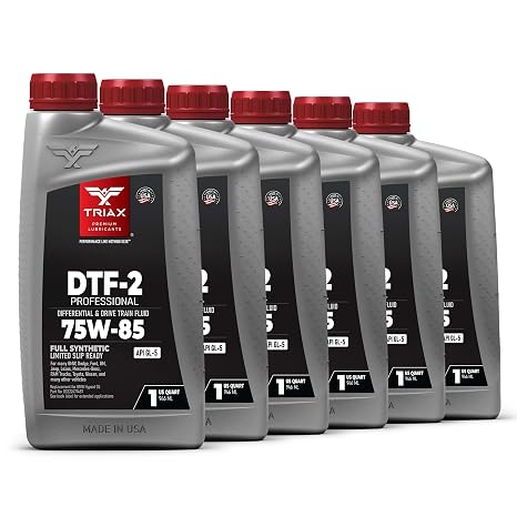 TRIAX DTF-2 Professional 75W-85 GL-5 Full Synthetic Differential & Drivetrain Fluid | Limited Slip Ready | Compatible with BMW, Dodge, Ford, GM, Jeep, Lexus, MB, Nissan & Toyota (6 Quart Pack)
