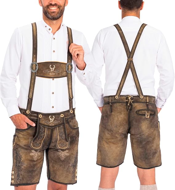 BAVARIA TRACHTEN Men's Kneebound Lederhosen German Oktoberfest Knee Length