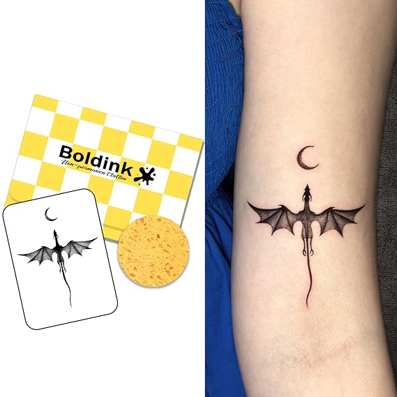Pterosaur Semi Permanent Tattoos for Adult Realistic Fake Tattoo Waterproof